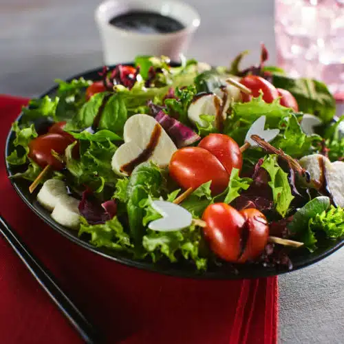 Balsamic Mozzarella Valentine’s Day Salad