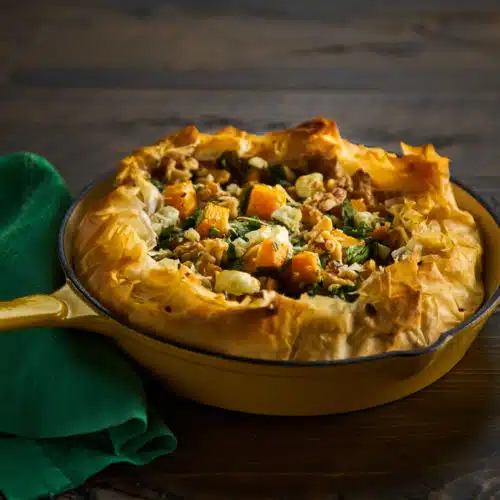 Butternut Squash and Kale Phyllo Skillet Pie