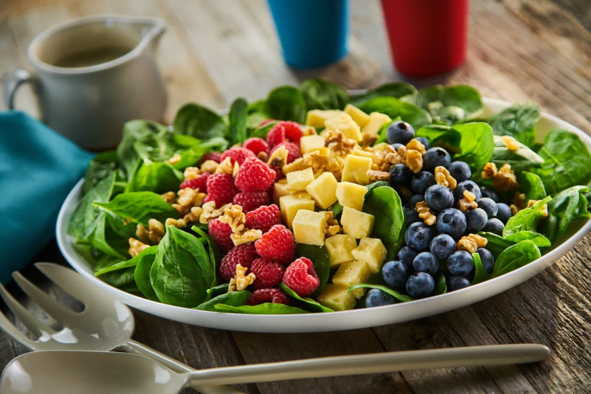 Red, White & Blueberry Spinach Salad