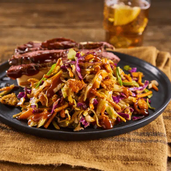 Grilled Texas Flank Steak with BBQ Slaw