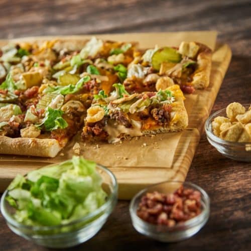 Bacon Thousand Island Burger Pizza