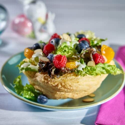 Fruit & Butter Lettuce Salad in Puff Pastry Bowl