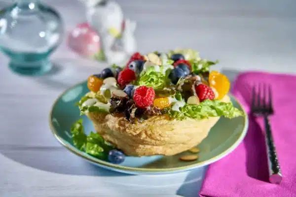 Fruit & Butter Lettuce Salad in Puff Pastry Bowl