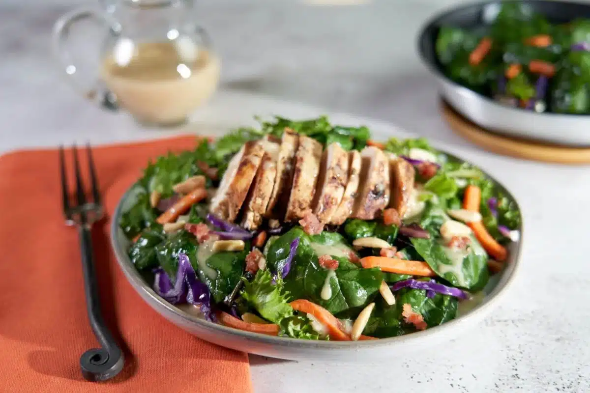 Grilled Chicken with Warm Spinach Salad