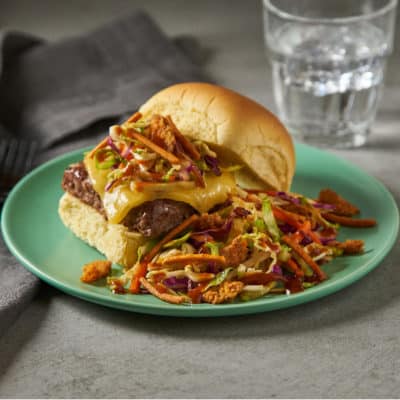 Oven Baked Beef Sliders with BBQ Sriracha Slaw