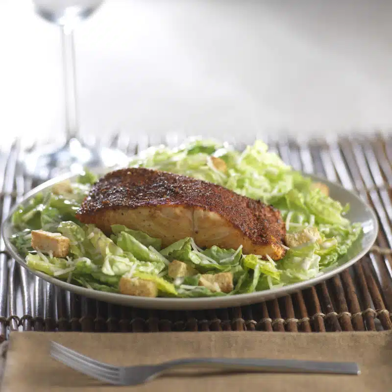 Blackened Salmon Caesar Salad