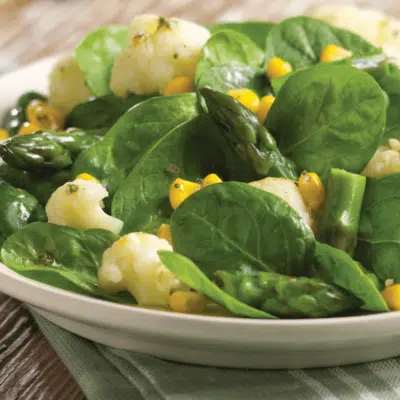 fe_farmhouse salad with cauliflower asparagus and lemon vinaigrette