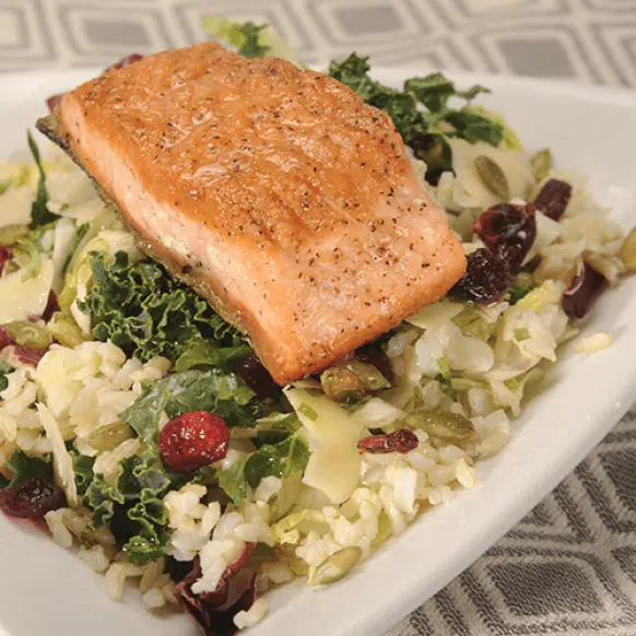 Pan-Seared Salmon & Sweet Kale Grain Salad