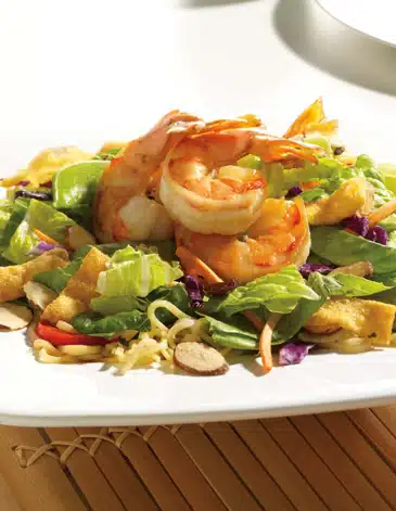 Asian Salad with Glazed Prawns