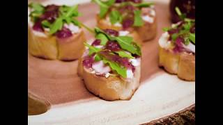 Turkey Crostini with Cranberry Drizzle