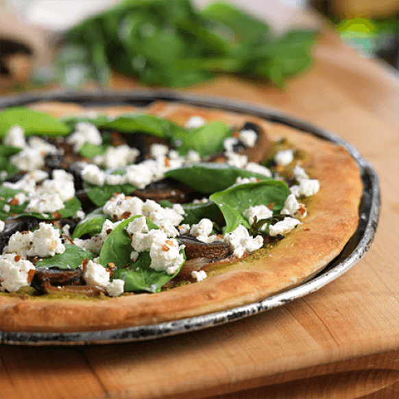 Pizza with Spinach & Arugula