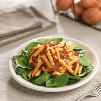 Red Lentil Pasta with Creamy Parmesan Sauce