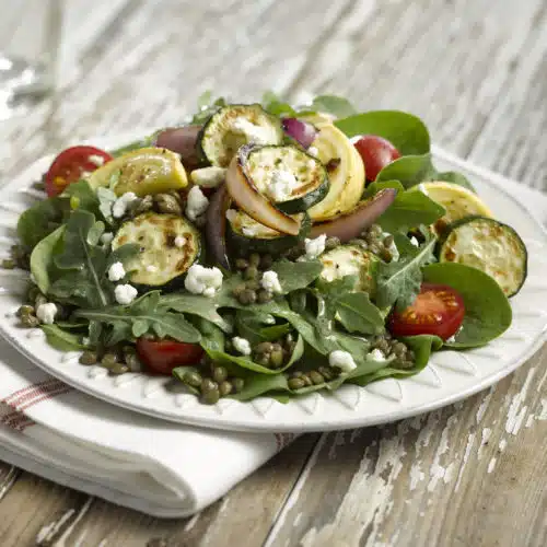 Squash, Lentil & Goat Cheese Salad