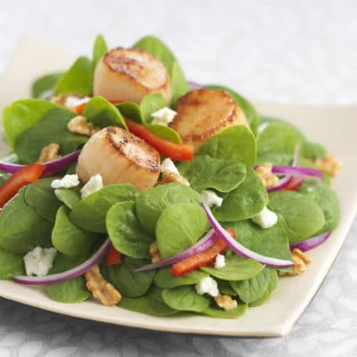 Scallops and spinach