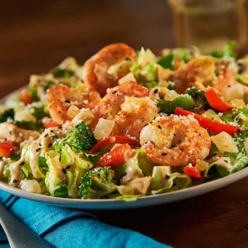 Shrimp & Veggie Stir Fry Asian Caesar Salad