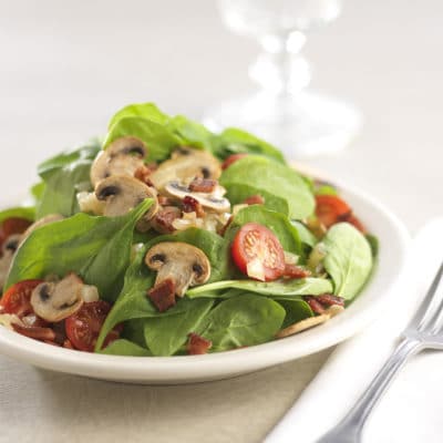 Mushroom, Bacon & Spinach Salad
