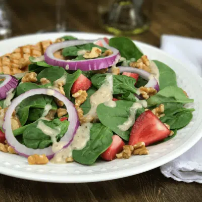 Spinach with Grilled Salmon