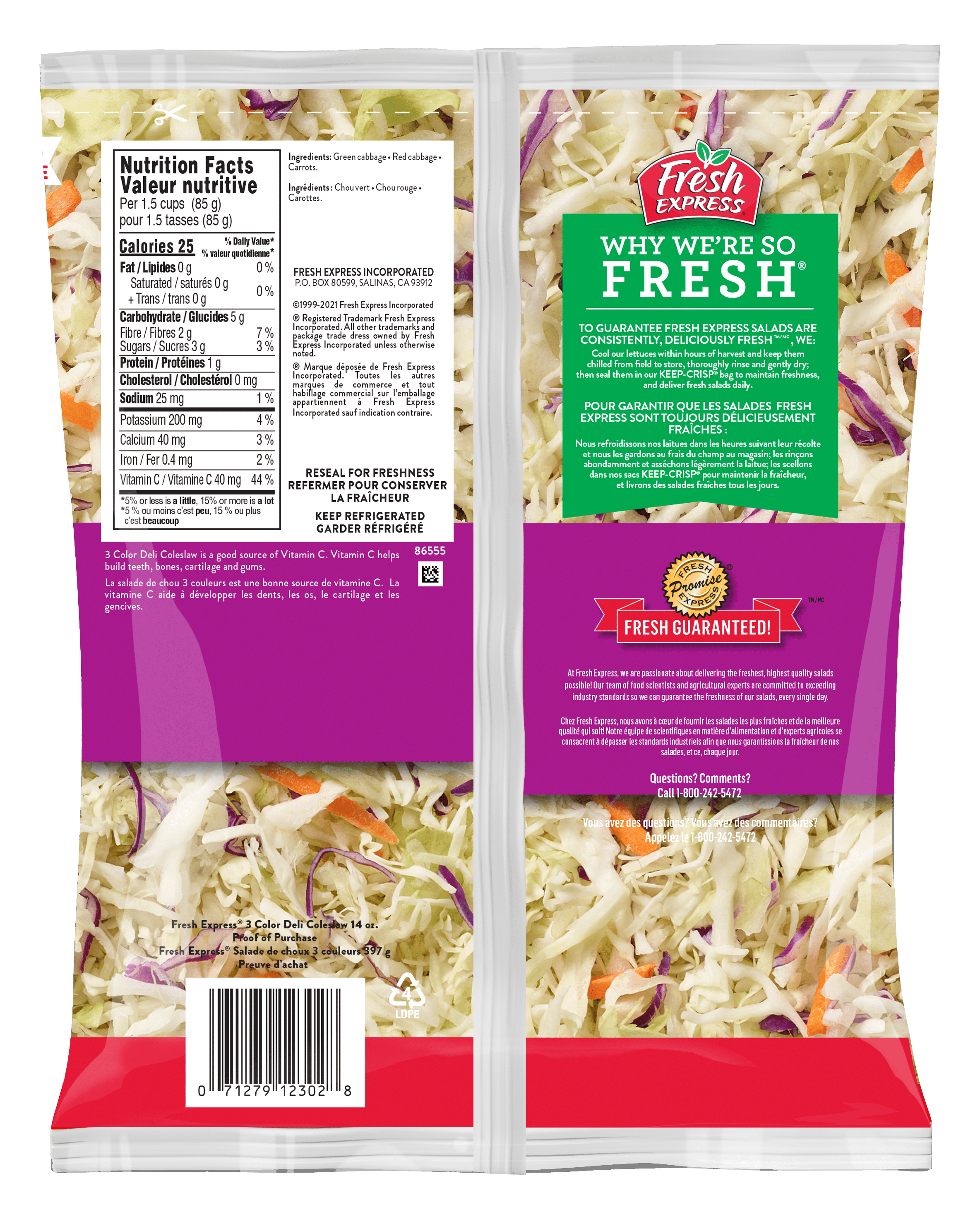 3 Color Deli Coleslaw™ Kit Fresh Express Canada