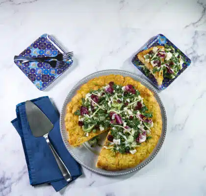 Crispy Skillet Latke with Sweet Kale Salad