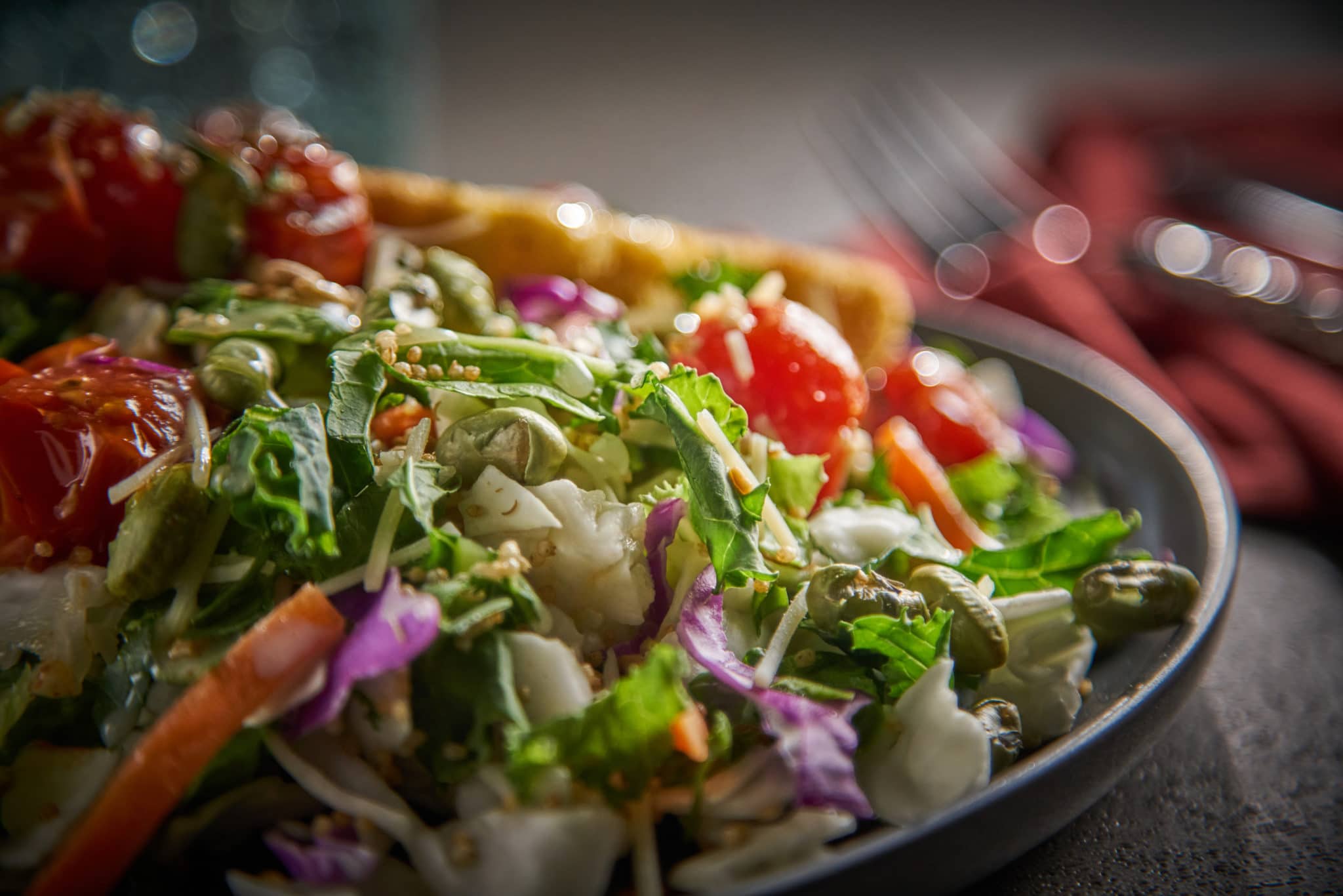 Parmesan Crusted Cauliflower Steak with Sunflower Crisp Salad Fresh