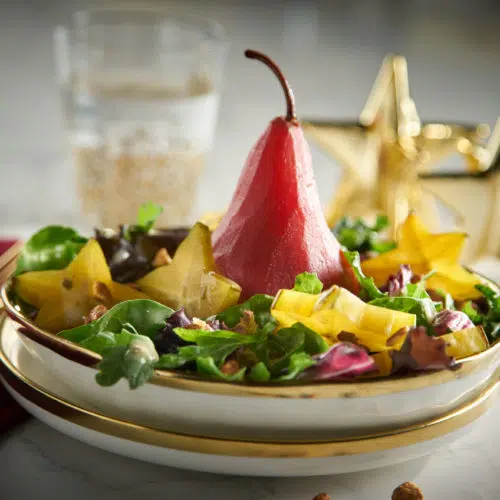 Pouched Pear Star Salad