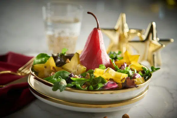 Pouched Pear Star Salad