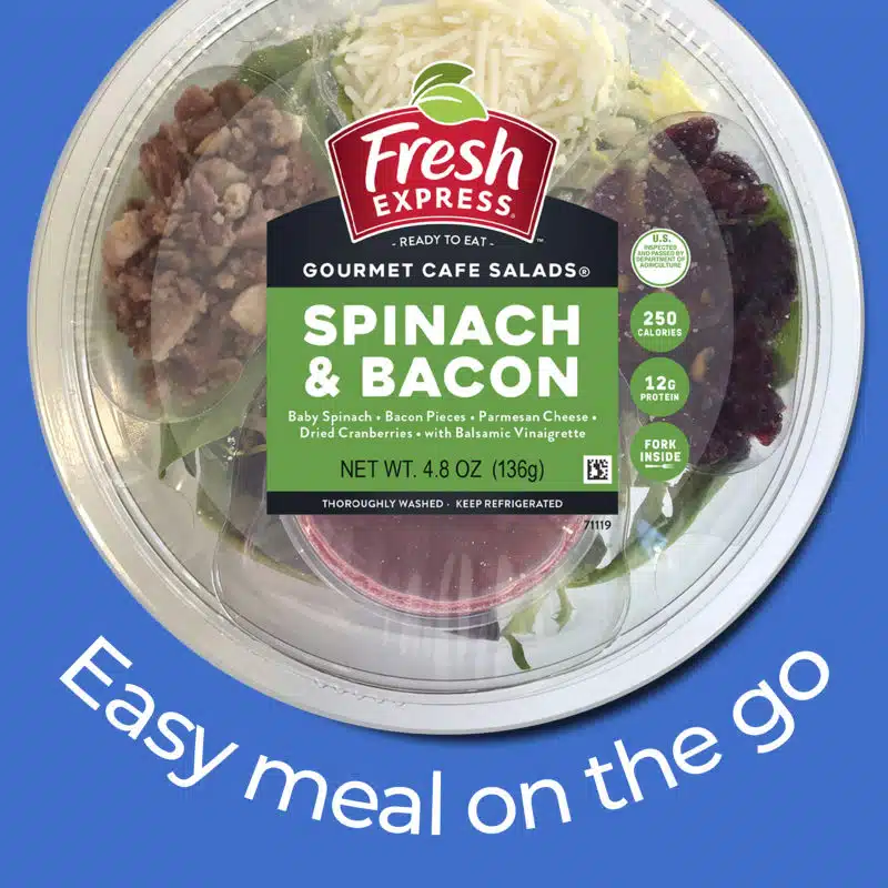 Spinach & Bacon Gourmet Cafe Salads® Salad Bowl easy meal