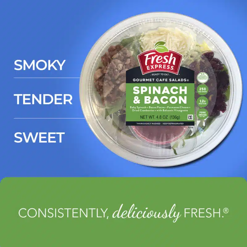 Spinach & Bacon Gourmet Cafe Salads® Salad Bowl Flavor profile