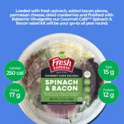 Spinach & Bacon Gourmet Cafe Salads® Salad Bowl Nutrition