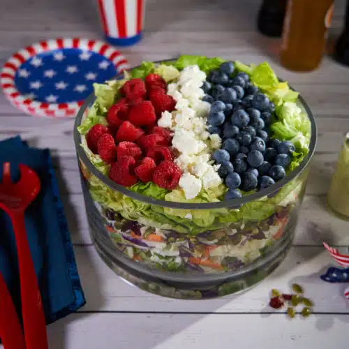 Layered Celebration Poppyseed Chopped Salad with Fruit 1