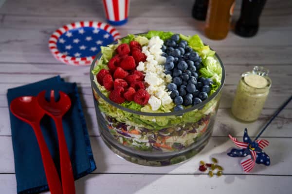 Layered Celebration Poppyseed Chopped Salad with Fruit 1