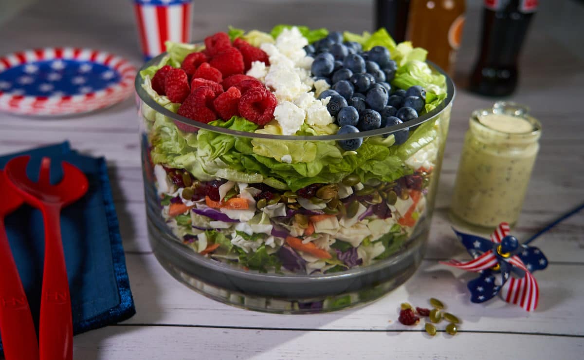 Layered Celebration Poppyseed Chopped Salad with Fruit 2