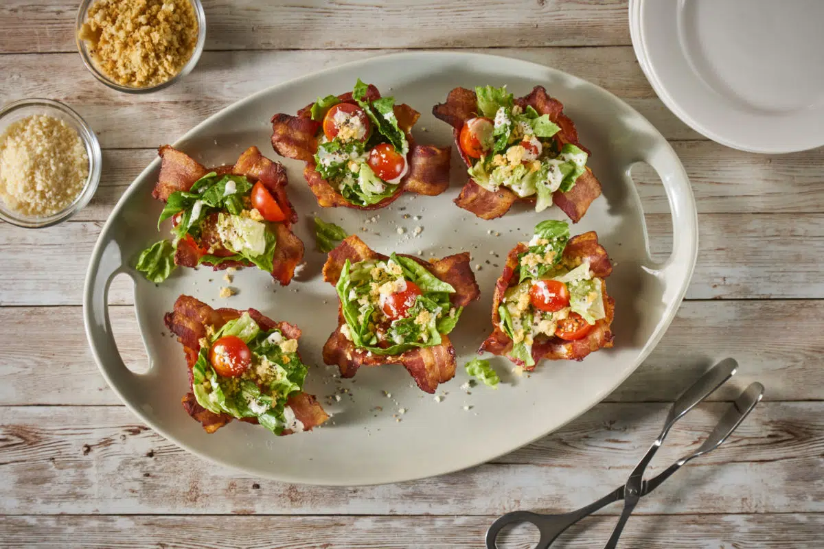 BLT Caesar Salad Cups