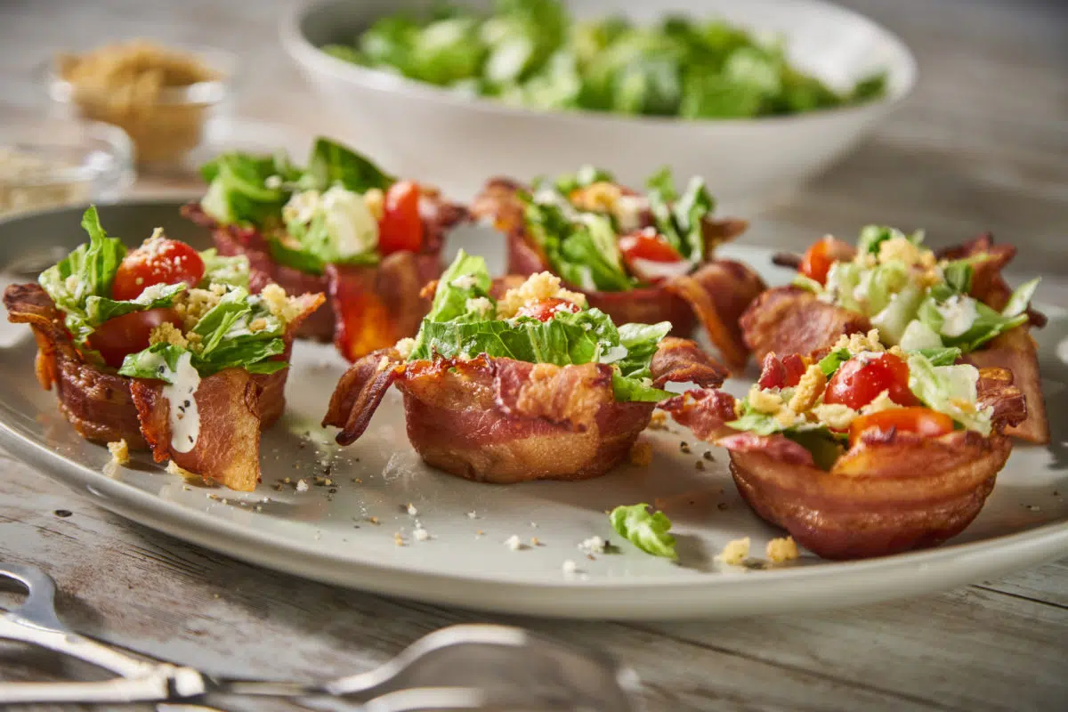 BLT Caesar Salad Cups