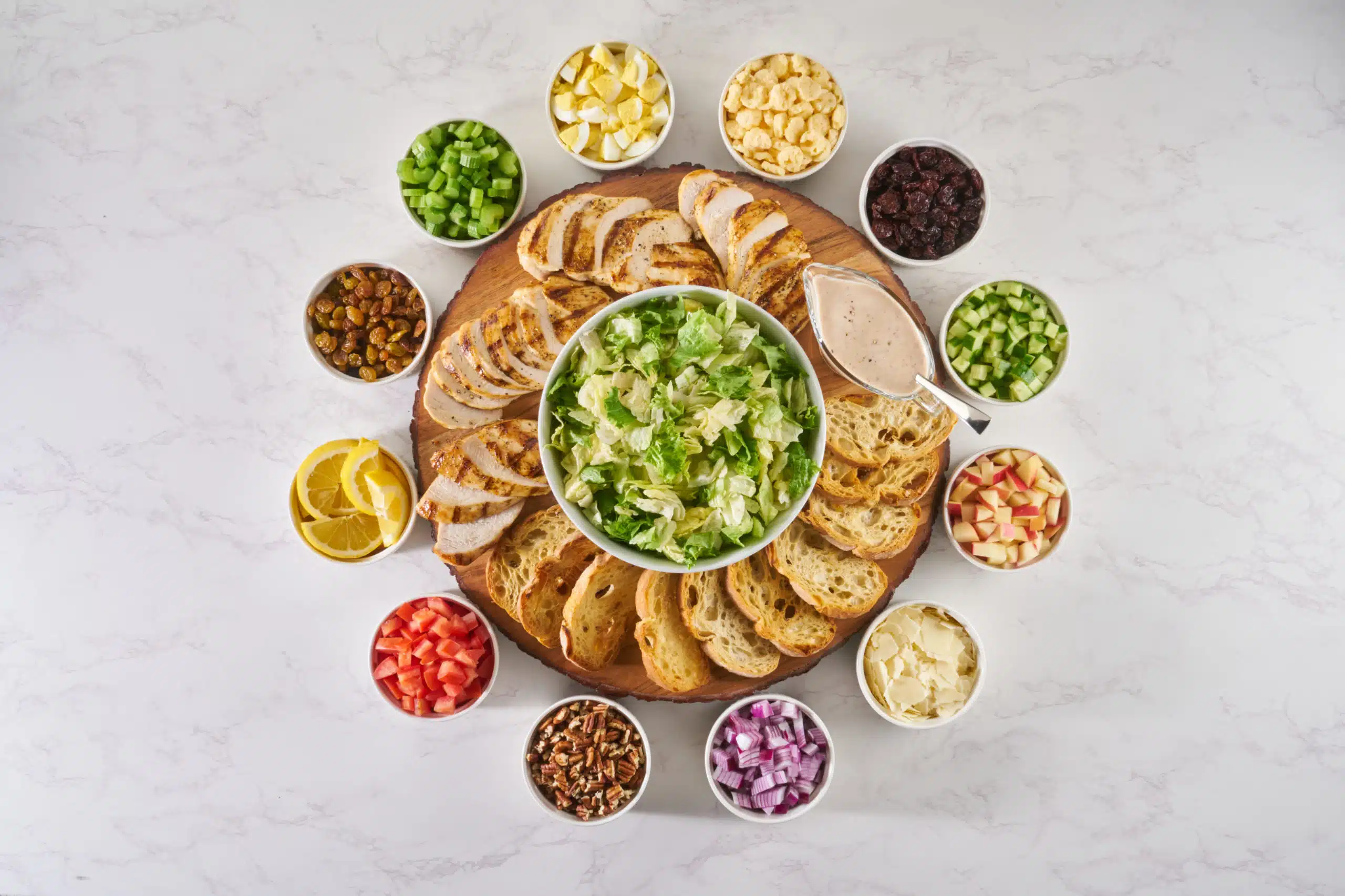 Chicken Caesar Salad Charcuterie Board