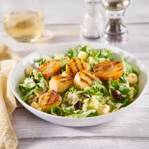 Grilled Scallop Lemon Caesar Salad