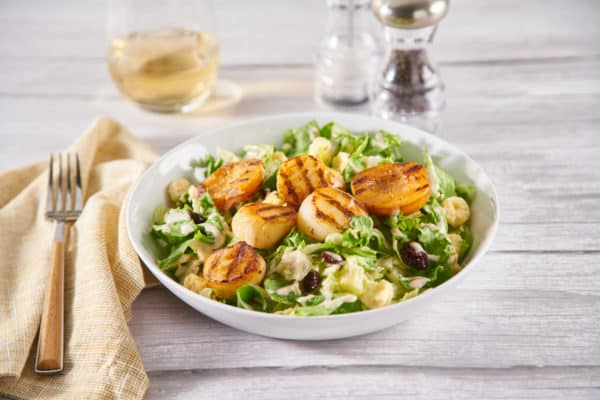 Grilled Scallop Lemon Caesar Salad