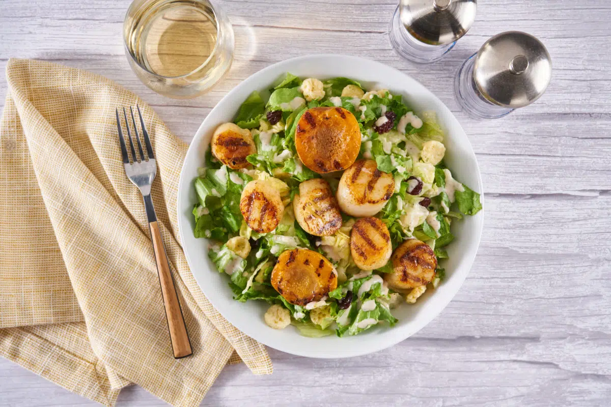 Grilled Scallop Lemon Caesar Salad