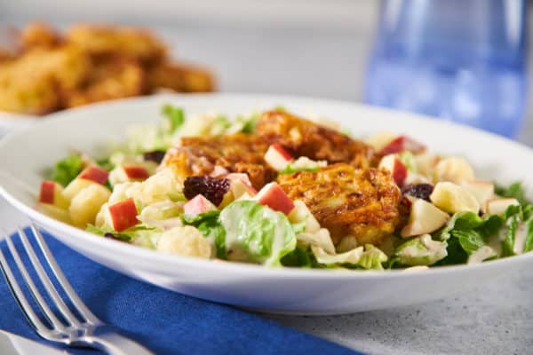 Lemon Caesar Salad with Latke Croutons