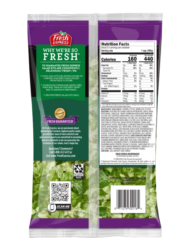 Twisted Casear Chopped Kit Pesto Caesar Bag 9.5oz