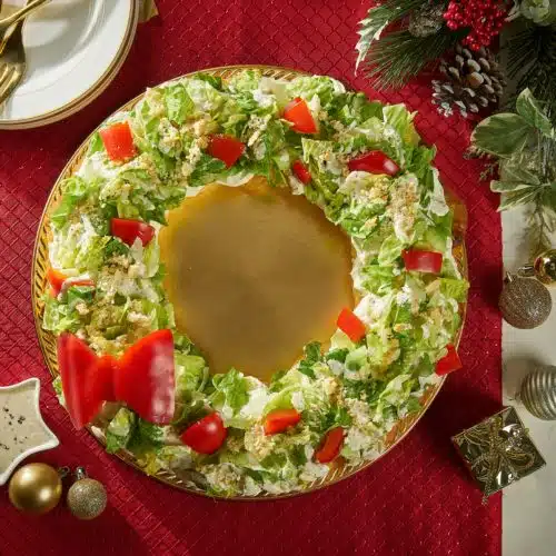 Pull-Apart Holiday Caesar Salad Wreath