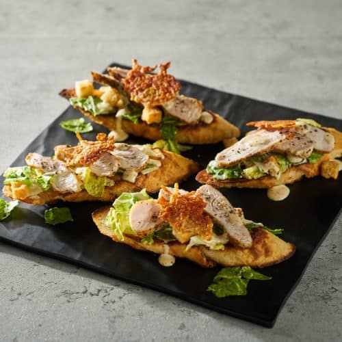 Creamy Truffle Caesar Chicken Crostini
