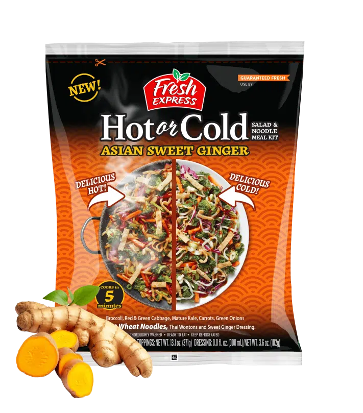 SAY HELLO TO OUR NEW ASIAN SWEET GINGER HOT OR COLD SALAD AND NOODLE MEAL KIT!