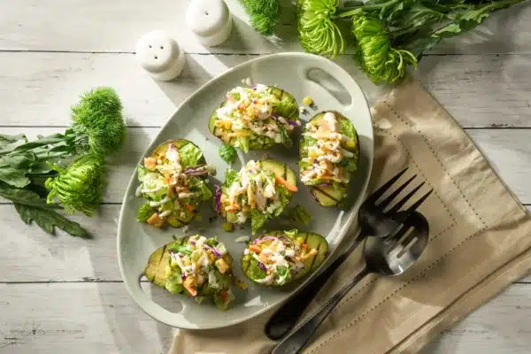 Farmhouse Ranch Creamy Elote-Style Avocados