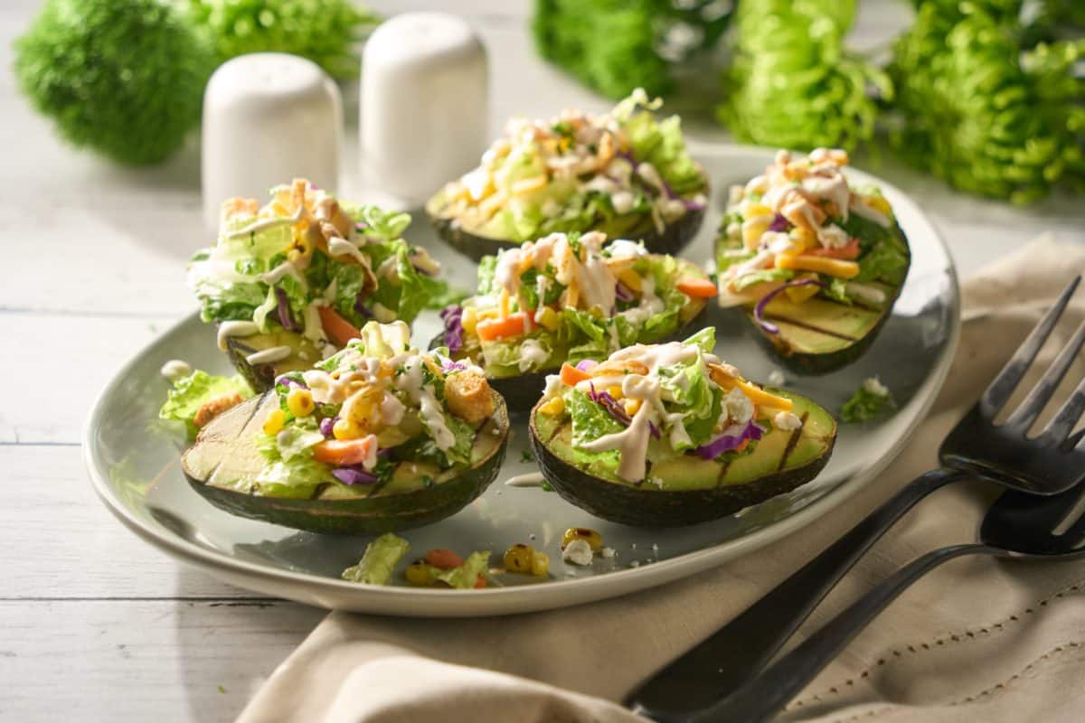 Farmhouse Ranch Creamy Elote-Style Avocados