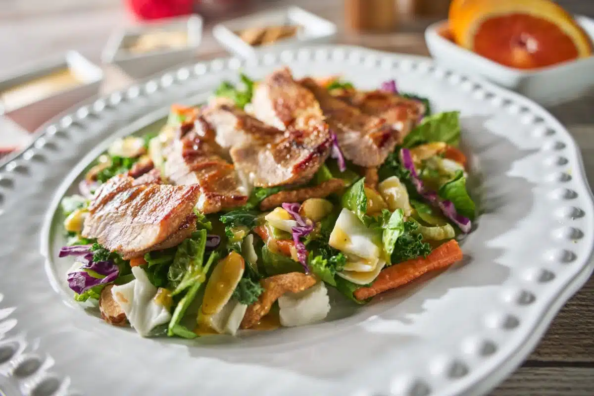 Orange Sesame Salad with Citrus Glazed Pork