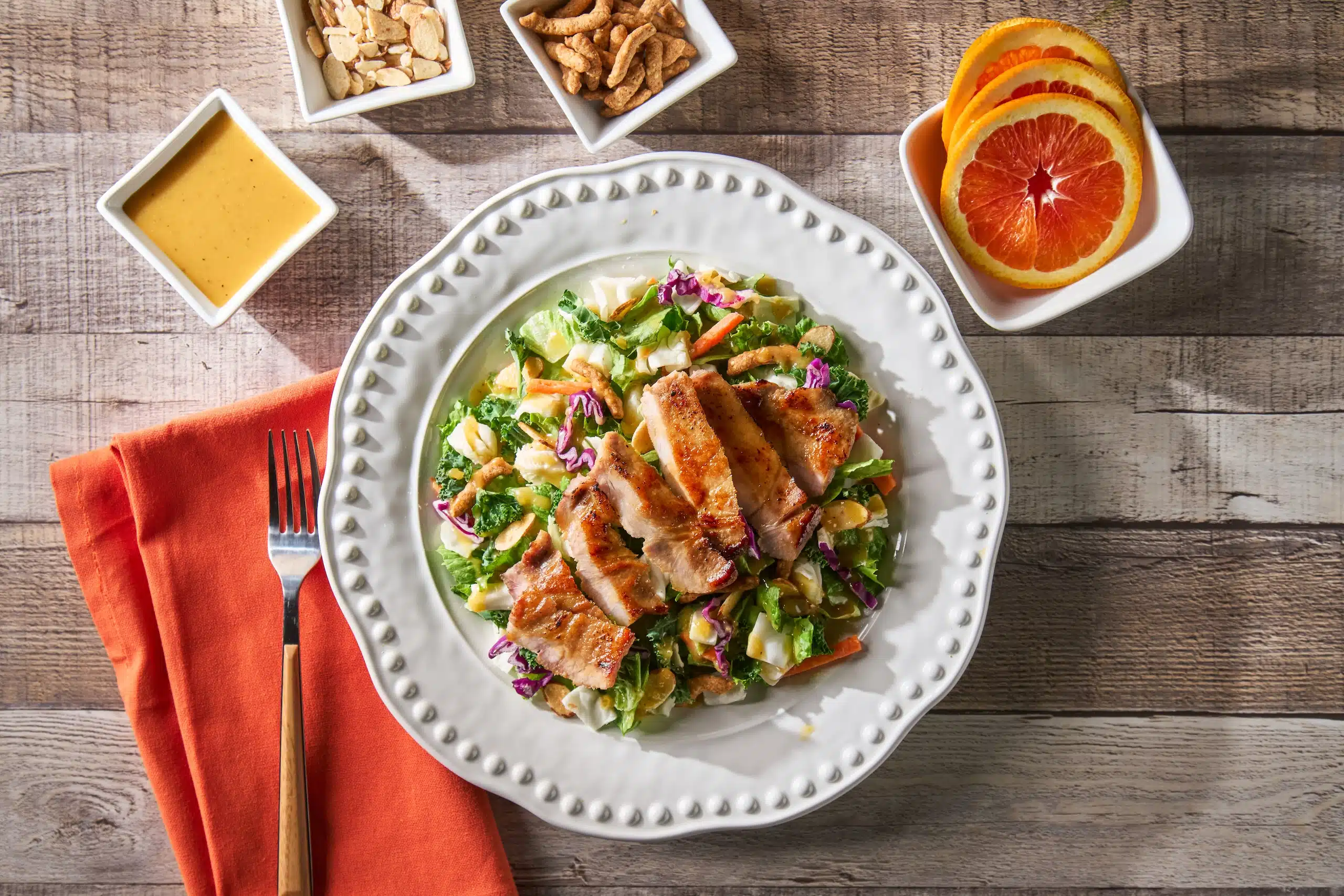 Orange Sesame Salad with Citrus Glazed Pork