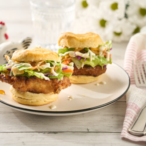 Farmhouse Ranch Hot Honey Chicken Biscuit Sliders