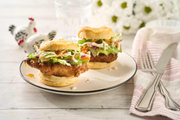 Farmhouse Ranch Hot Honey Chicken Biscuit Sliders