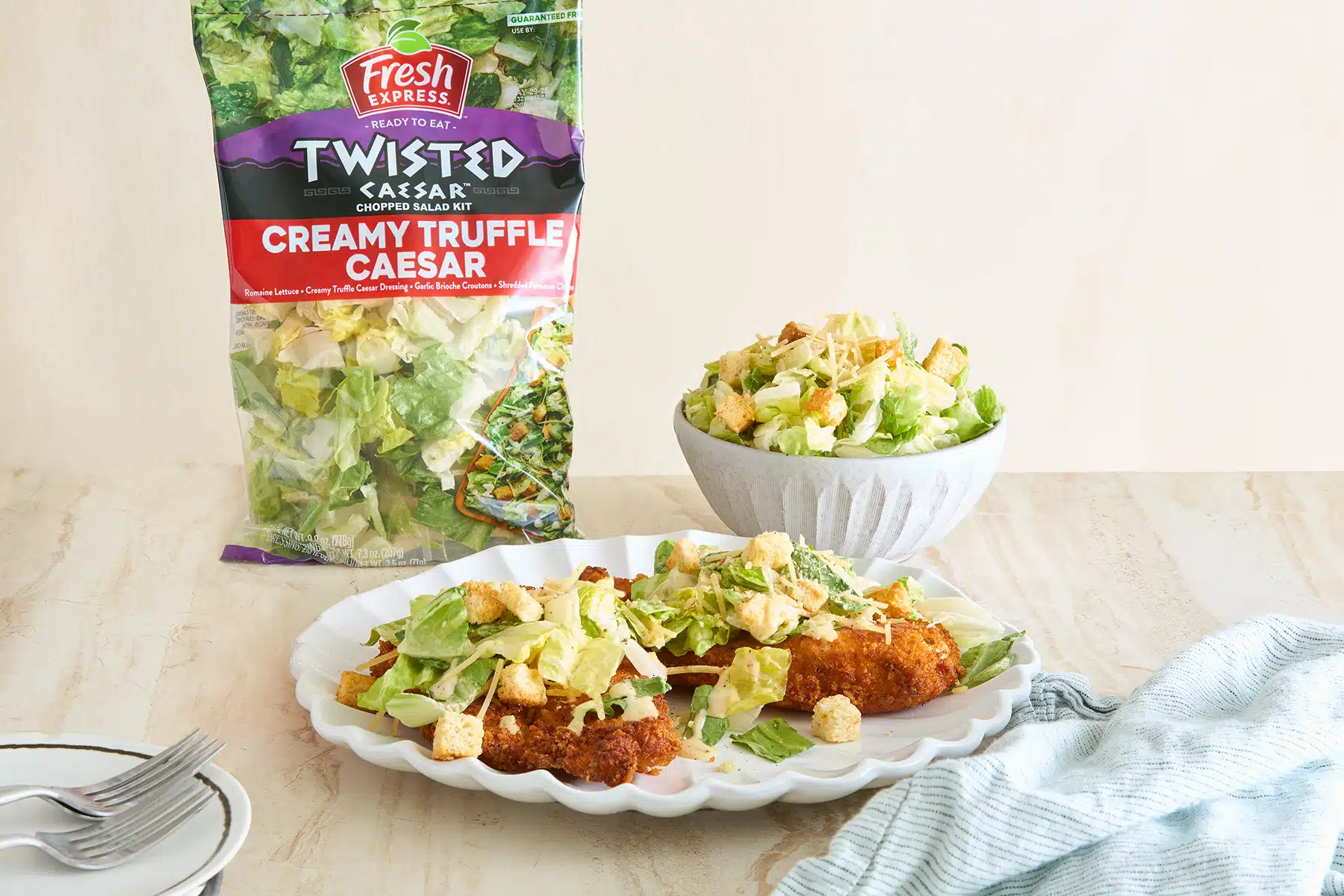 Recipe by Alia & Radwa Elkaffas - Twisted Creamy Truffle Caesar - Chicken